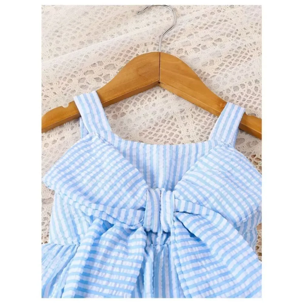 Sunshine Play Bubble Strap Set 2pcs Bow Top & Shorts, Cute Outdoor Outfit